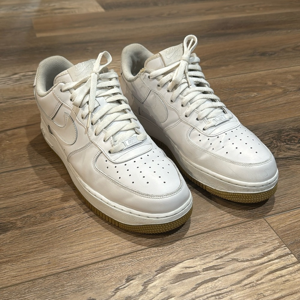 NIKE AIR FORCE 1 ‘07 White/Gum Light Brown Men’s Size 12
